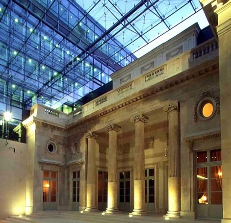 Architectural blueprints and meeting